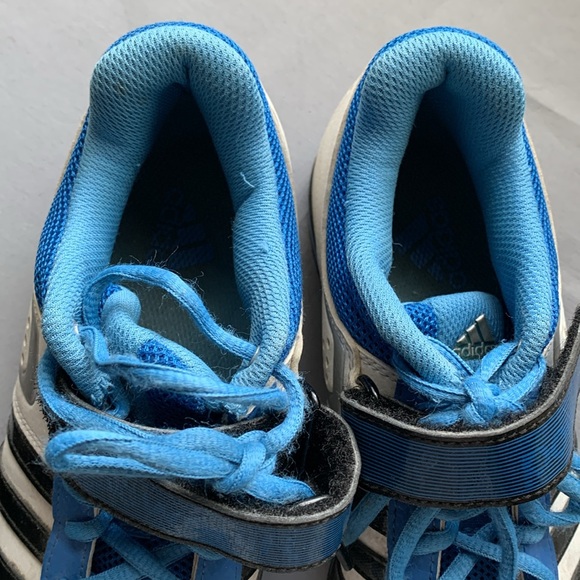 Adidas runners  white, black stripes bright blue athletic gym - Picture 4 of 8